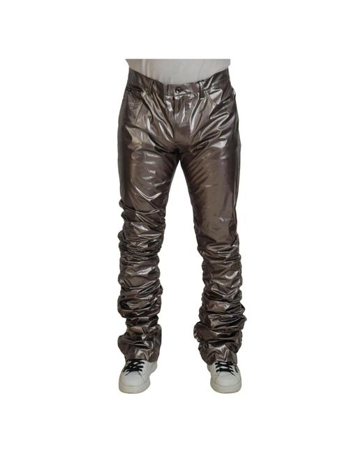 Dolce & Gabbana Gray Slim-Fit Trousers for men