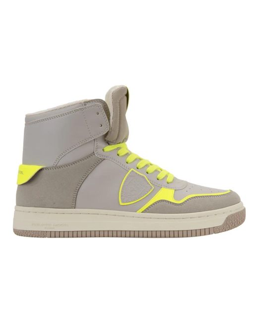 Philippe Model Schoenen ,Veelkleurig ,Suède Hoge Top Sneakers in het Gray voor heren