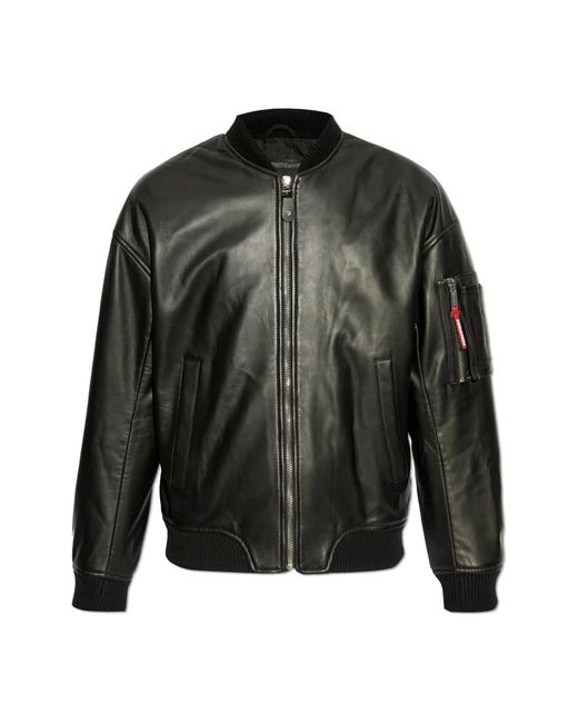 DSquared² Leren Bomberjack in het Black voor heren