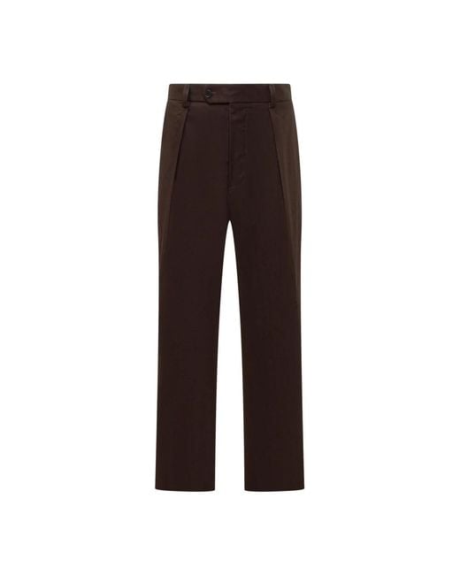 Boss Brown Straight Trousers for men