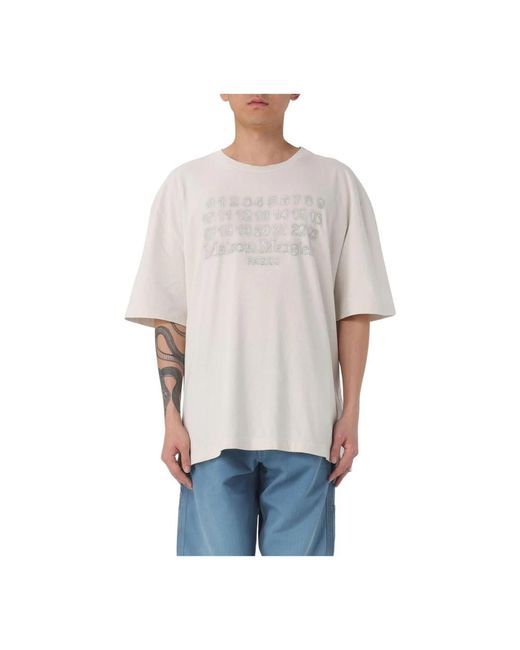 Maison Margiela Replica Numbers Tee Embossed Logo in het Gray voor heren
