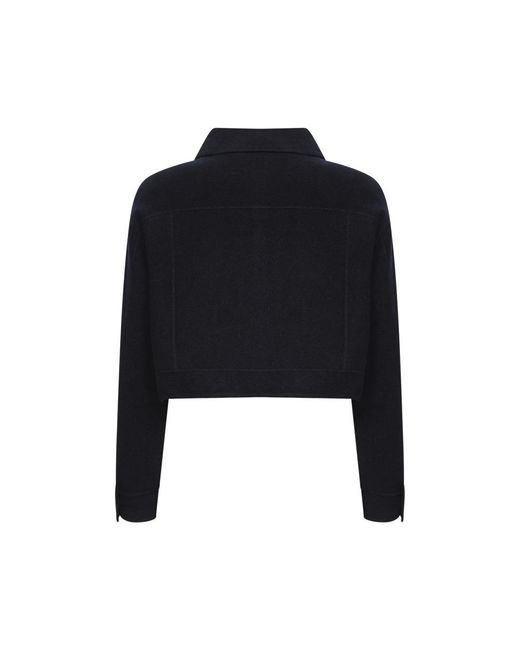 Max Mara Jassen ,Blauw ,Wol Poggio Jacket in het Black
