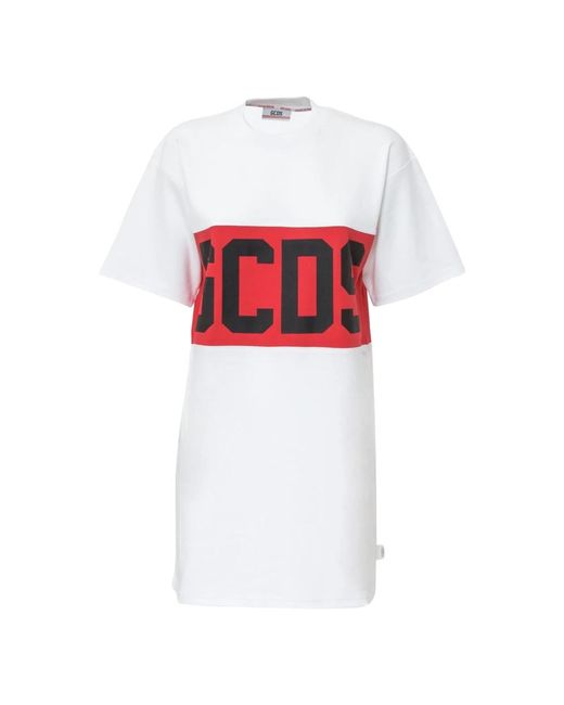 Vestido t-shirt blanco con logo Gcds de color White