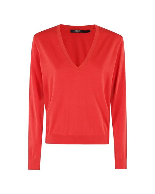 V-Neck Knitwear di Seventy in Red