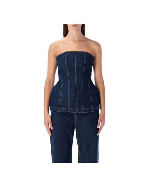 Magda Butrym Blue Sleeveless Tops