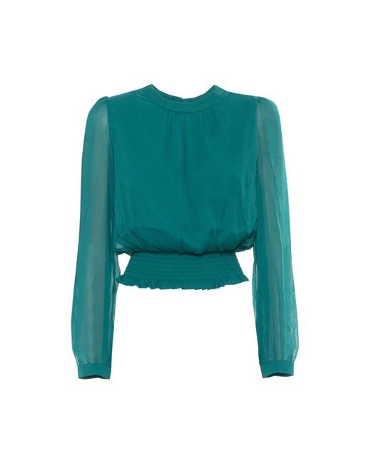 Twinset Green Elegante rundhals langarmbluse