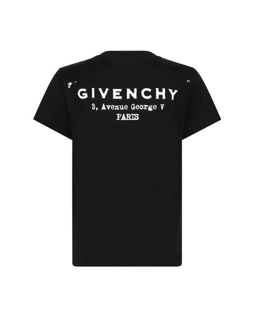 Givenchy Tops ,Zwart ,Katoen Zwart Logo Print T-Shirt in het Black