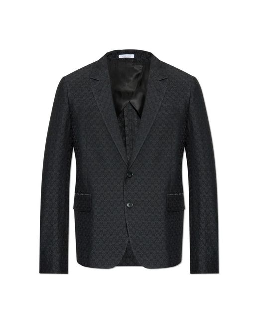 McQueen Jassen ,Zwart ,Leer Blazer Met Een Opvallend Schedel Motief in het Black voor heren
