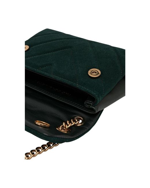 Kurt Geiger Green Dunkelgrüne Leder Mini Kensington Tasche
