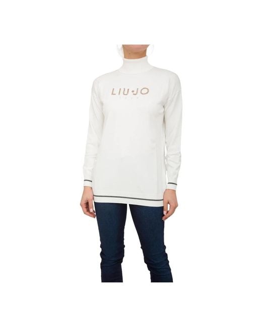 Liu Jo White Weißer Pullover Mit Modernem Stil