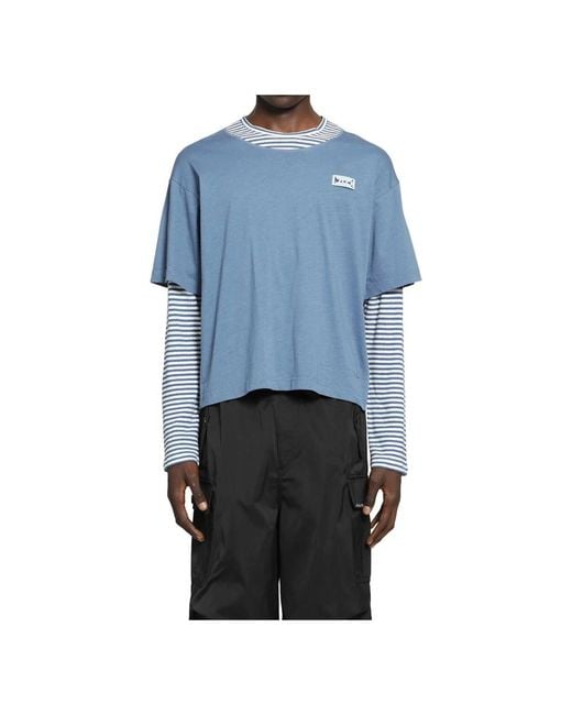 Marni Blue Long Sleeve T-Shirts for men