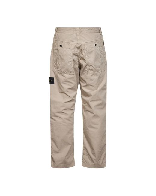 Stone Island Natural Straight Trousers for men