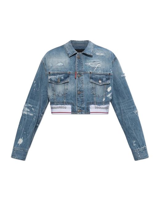 DSquared² Denimjas Met Vintage-Effect in het Blue
