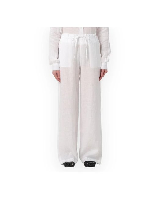 Fay White Wide Trousers