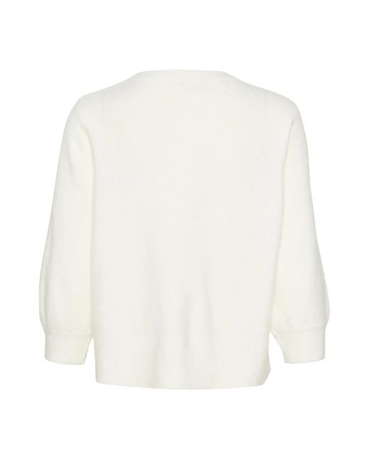 Kaffe White Round-Neck Knitwear