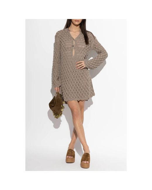Knitted Dresses Akep de color Brown