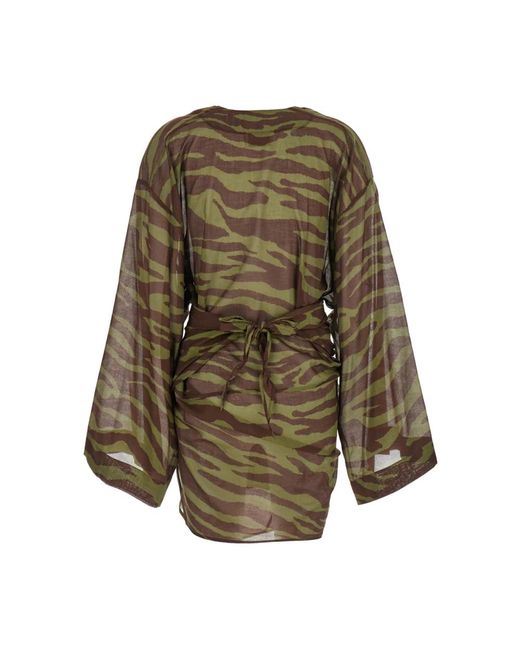 The Attico Mini-Jurk Met Diepe V-Hals in het Brown