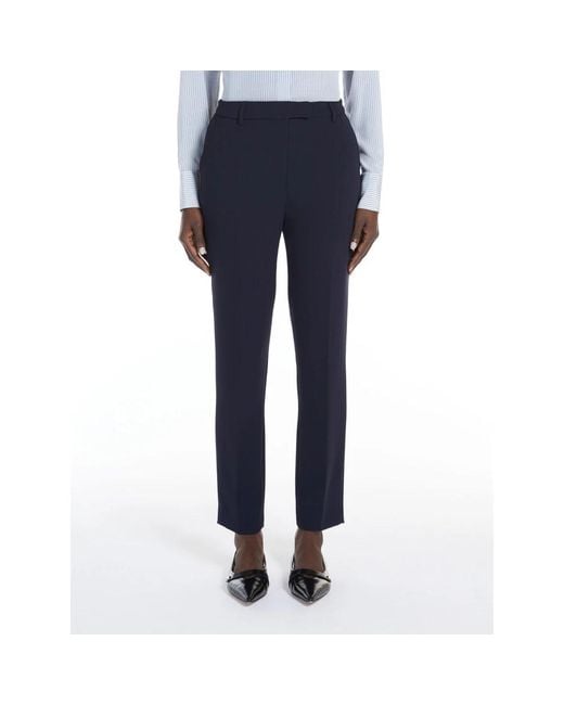 Slim-Fit Trousers Max Mara de color Blue