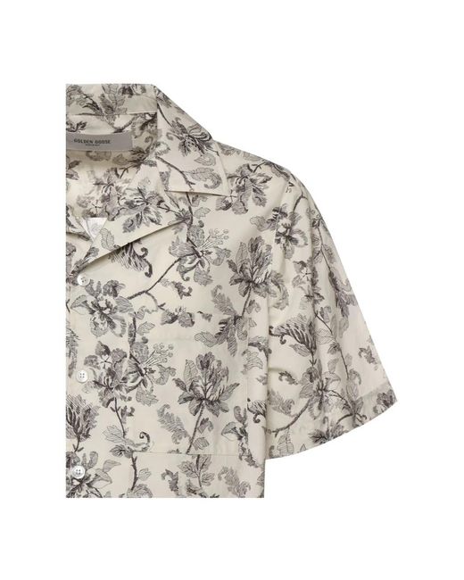 Golden Goose Deluxe Brand Gray Short Sleeve Shirts for men