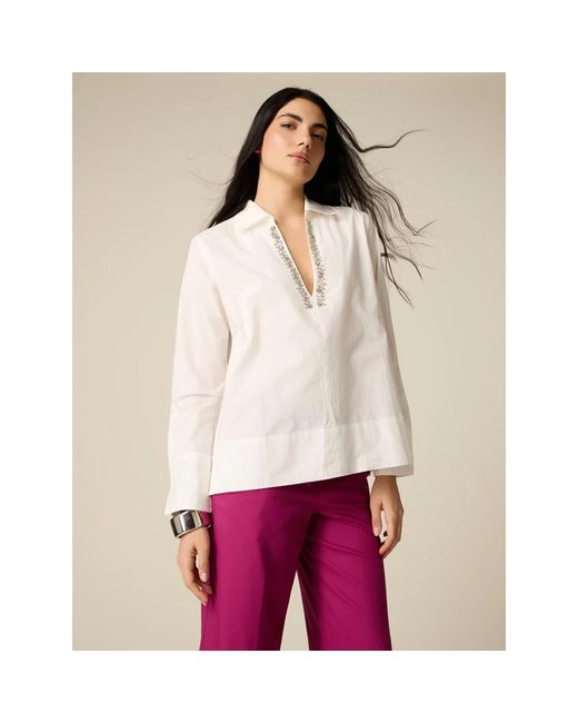 Blouses Oltre en coloris White
