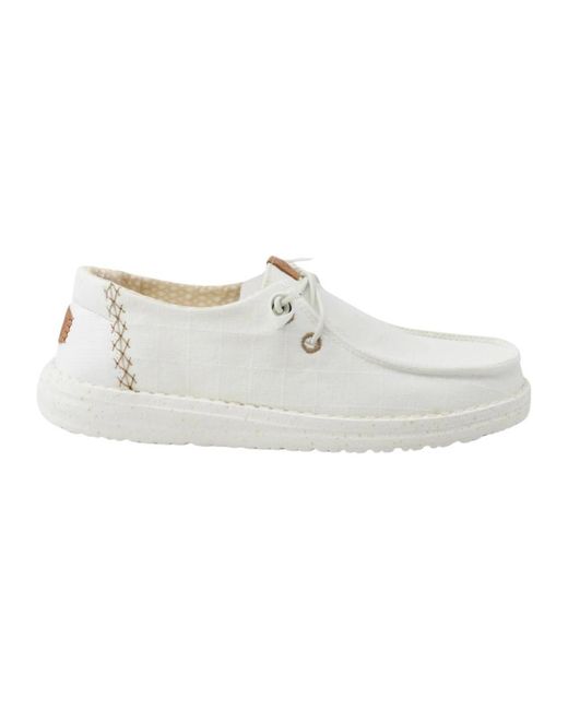 HeyDude White Laced Shoes