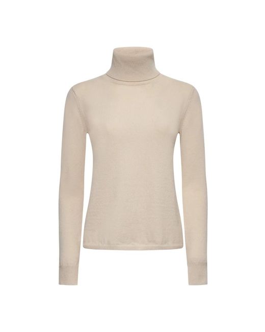 Max Mara Truien & Vesten ,Wol Wol Kasjmier Coltrui Sweater in het Natural