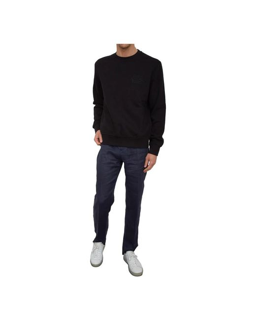 Etro Hoodies & Sweatvesten ,Zwart ,Katoen Zwarte Sweatshirt Met C-Neck Stijl in het Black voor heren