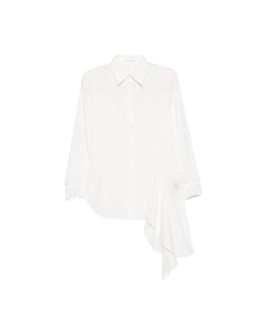Yohji Yamamoto White L Draped Blouse