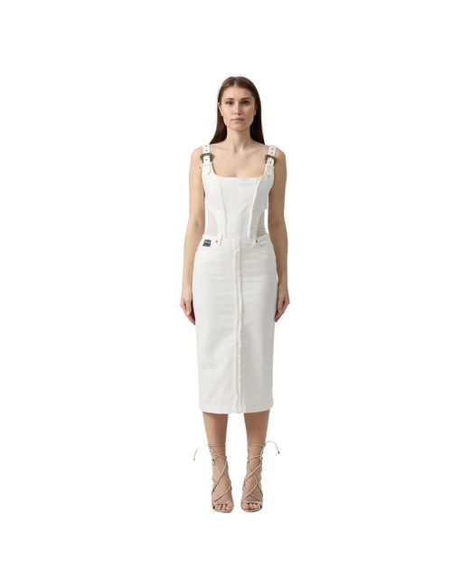 Versace Jeans Couture White Midi Dresses