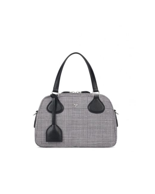 Courreges Gray Prince Of Wales Bowling Bag
