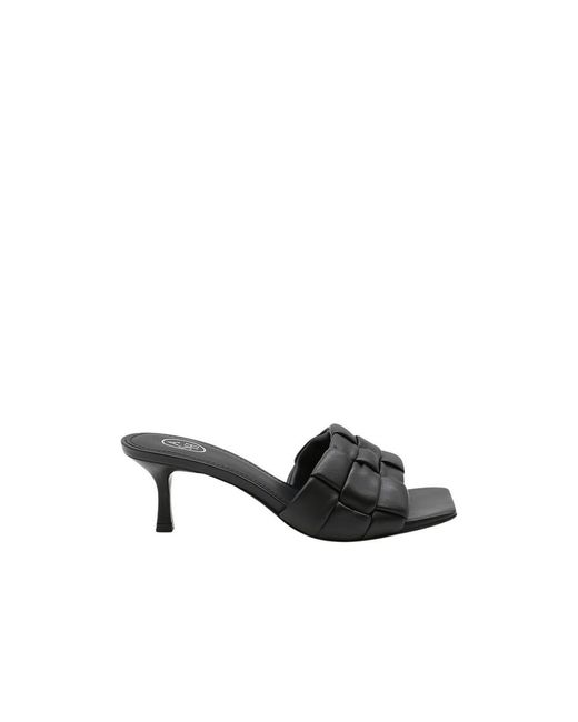 Sandali intrecciati kim con tacco basso in pelle Ash en coloris Noir | Lyst