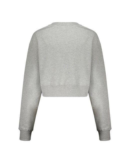 Balmain Hoodies & Sweatvesten ,Grijs ,Katoen Cropped Logo Sweatshirt in het Gray