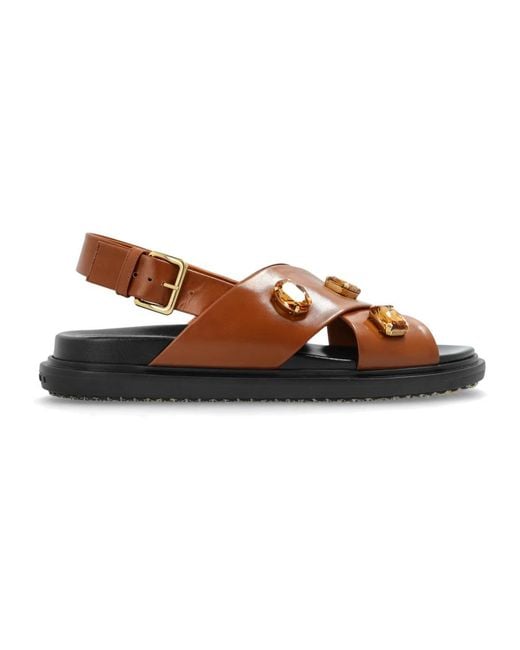 Marni Brown Flat Sandals