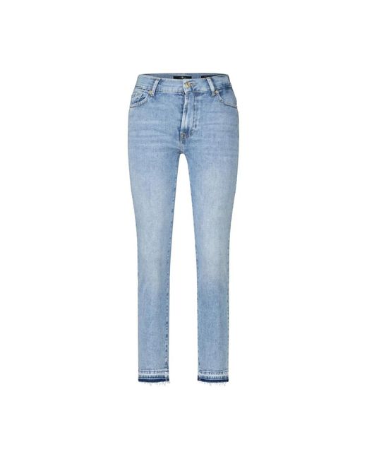 Slim-fit jeans roxanne ankle 7 For All Mankind de color Blue