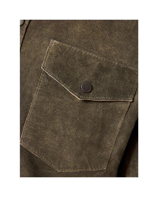 Giorgio Brato Green Leather Jackets for men