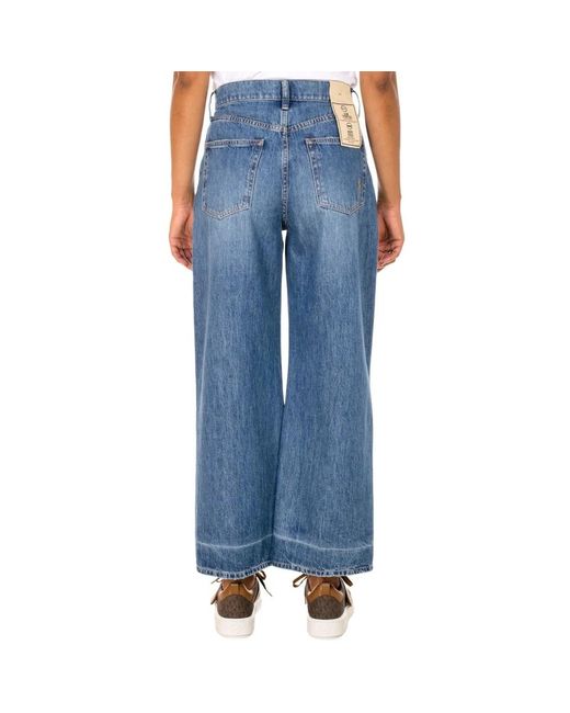 Ralph Lauren Blue Weite crop straight jeans für frauen
