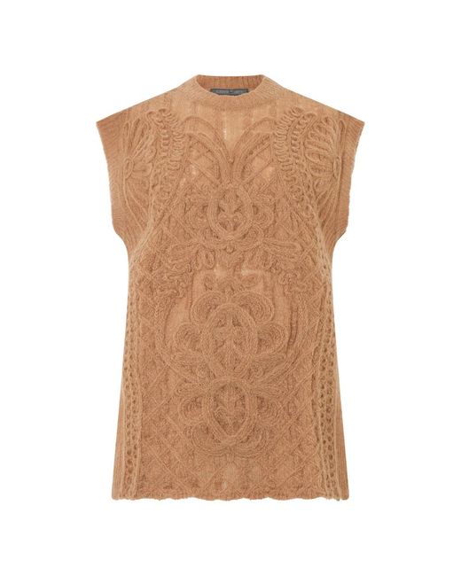Alberta Ferretti Brown Round-Neck Knitwear