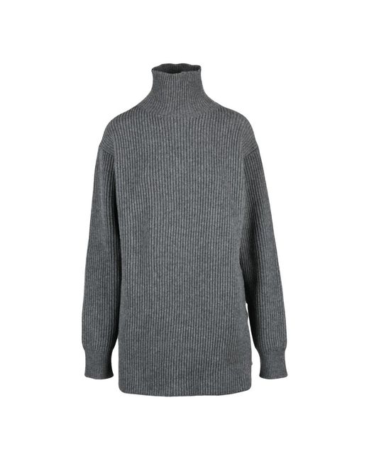 Jil Sander Truien & Vesten ,Grijs ,Wol Maglione Lungo in het Gray