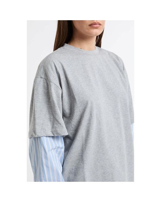 Tops > t-shirts Semicouture en coloris Gray