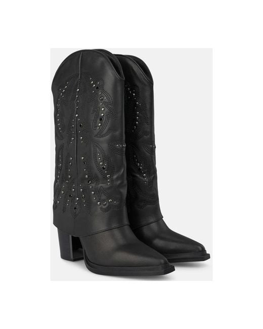 Alma En Pena. Black Cowboy & Biker Boots