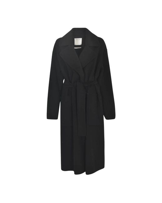Abrigo de lana negro envoltura Sportmax de color Black