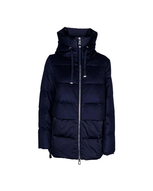 DUNO Jassen ,Blauw ,Wol Middellange Donsjas in het Blue