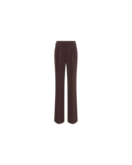 Tom Ford Elegante Wide Leg Broek Met Zijgespen in het Brown