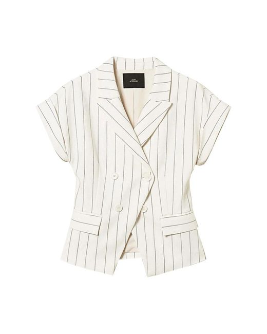 Actitude Jassen ,Wit ,Leer Blazer in het White