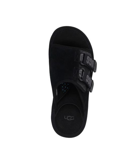 Ugg Schwarze strap slide sandalen in Black für Herren