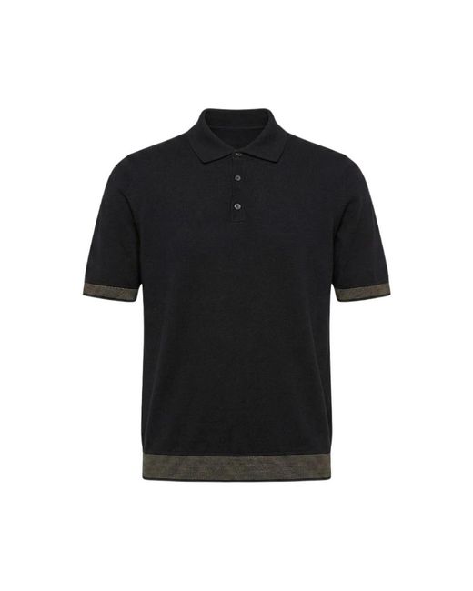 Peserico Black Polo Shirts for men