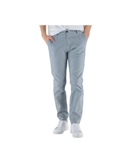 Guess Blue Straight Trousers for men