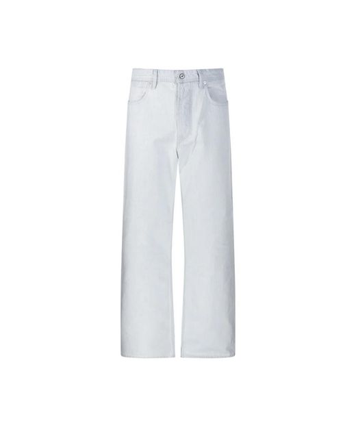 Stone Island White Straight Jeans for men