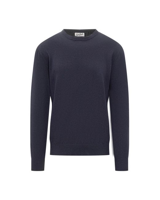 Mc2 Saint Barth Blue Round-Neck Knitwear for men