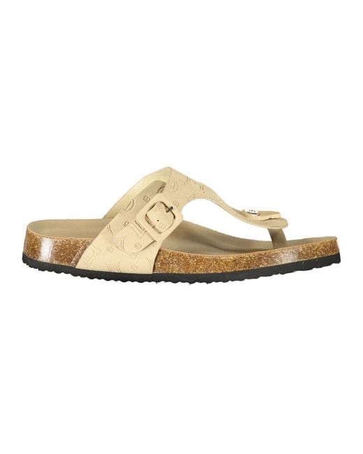 Laura Biagiotti Metallic Flip Flops
